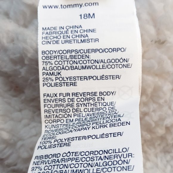 Tommy Hilfiger Red Hoodie Lined In Faux Fur Size US 18M - Picture 6 of 6